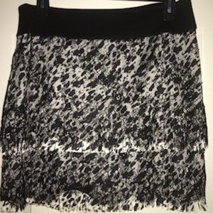 Shag Like Multi Layered Cheetah Print Mini Skirt